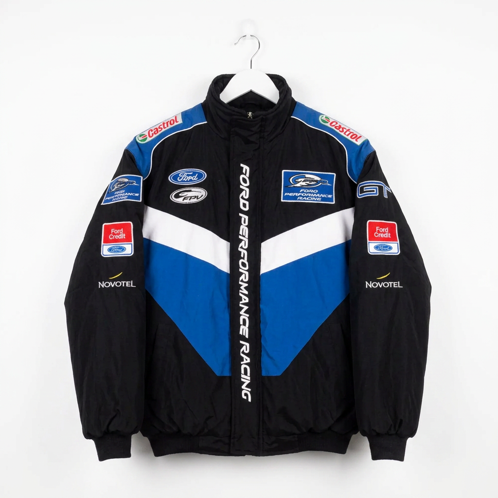 Ford NASCAR ブラック＆ブルー レーシングジャケット・F1ジャケット