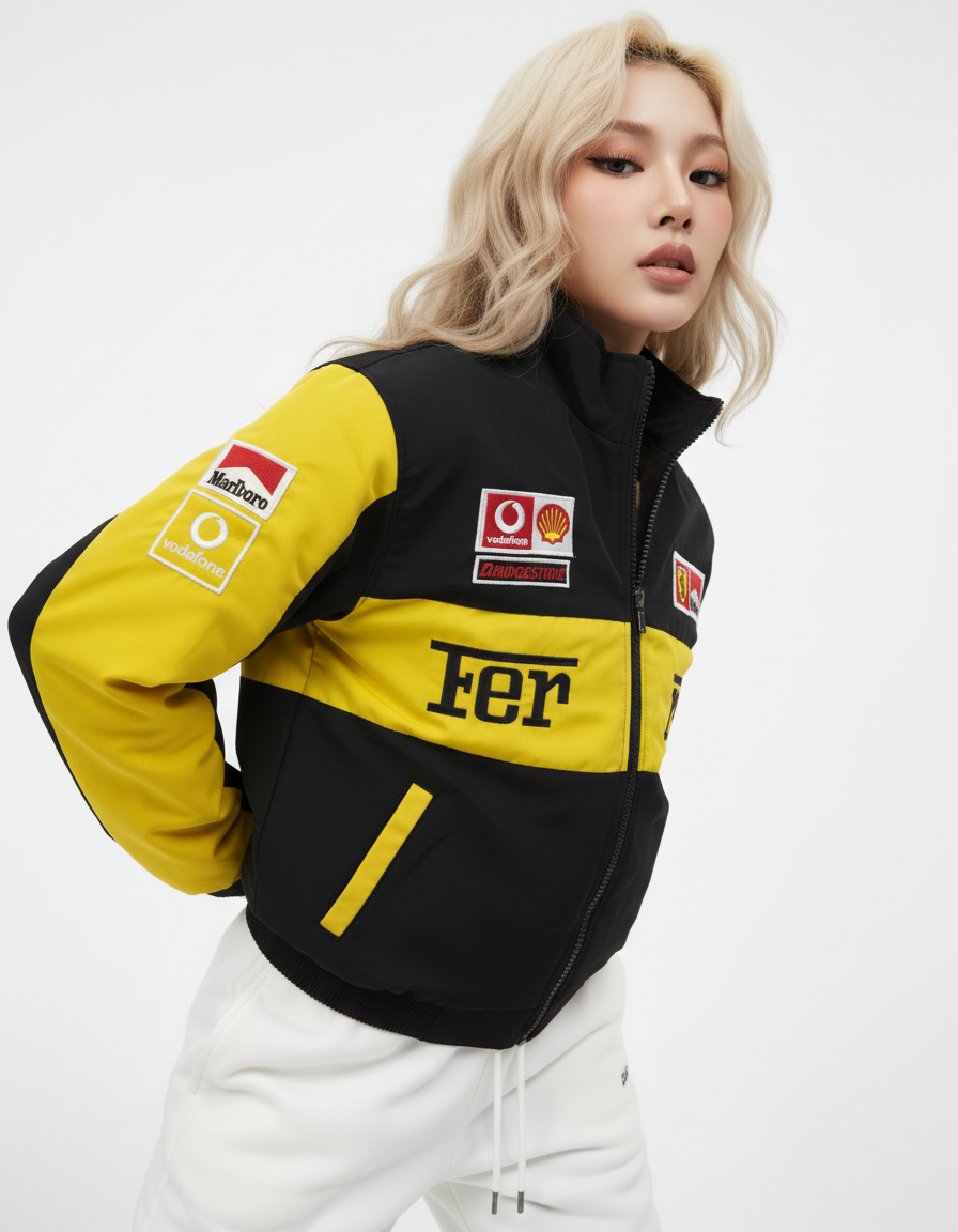Ferrari F1 シューマッハ レーシングジャケット イエロー（中綿入り