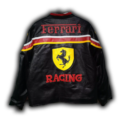 Ferrari RACING フェイクレザージャケット ブラック