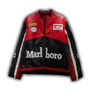 Marlboro フェイクレザーレーシングジャケット ブラック