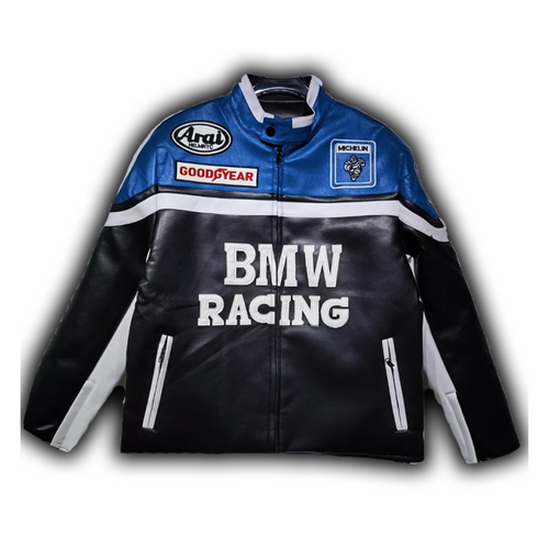 BMW RACING フェイクレザージャケット ブラック