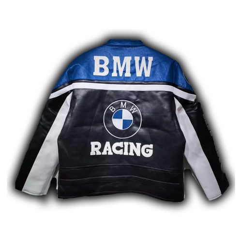 BMW RACING フェイクレザージャケット ブラック
