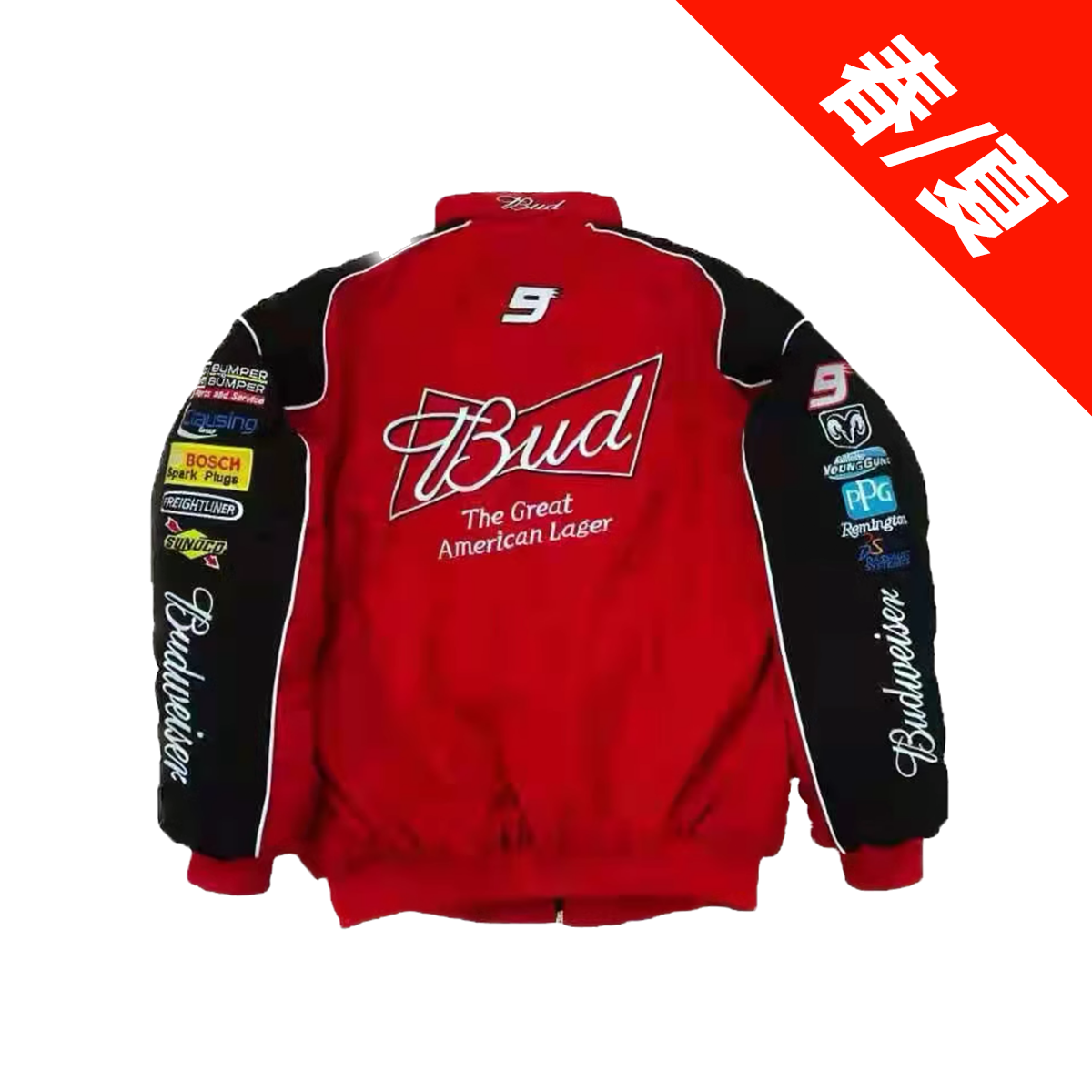 【春夏/綿なし】Budweiser NASCAR レーシングジャケット レッド