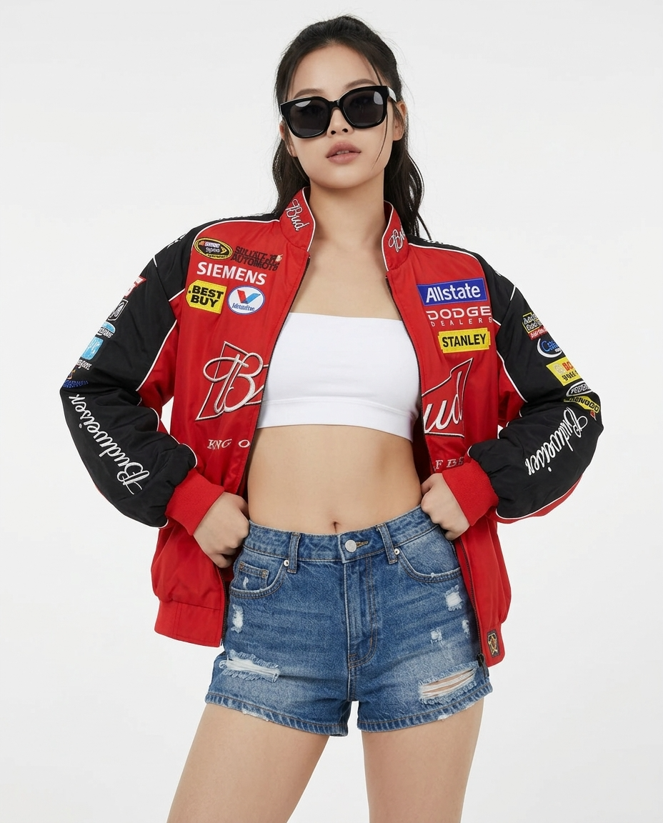 Budweiser NASCAR ライト レーシングジャケット レッド | 300km/h Club