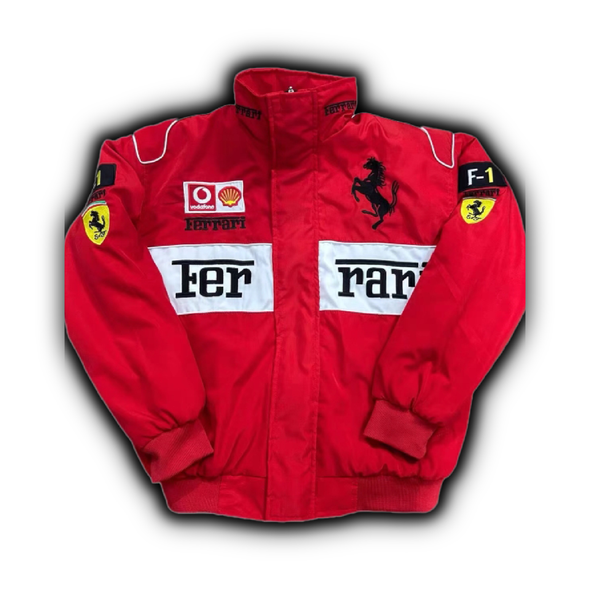 Ferrari F1 センタースプリットレーシングジャケット レッドホワイト