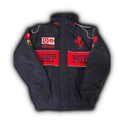Ferrari F1 センタースプリット レーシングジャケット ブラック(中綿 Ferrari F1 センタースプリット レーシングジャケット ブラック(中綿
