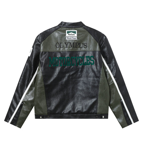 Ferrari OLYMPUS フェイクレザーレーシングジャケット グリーン