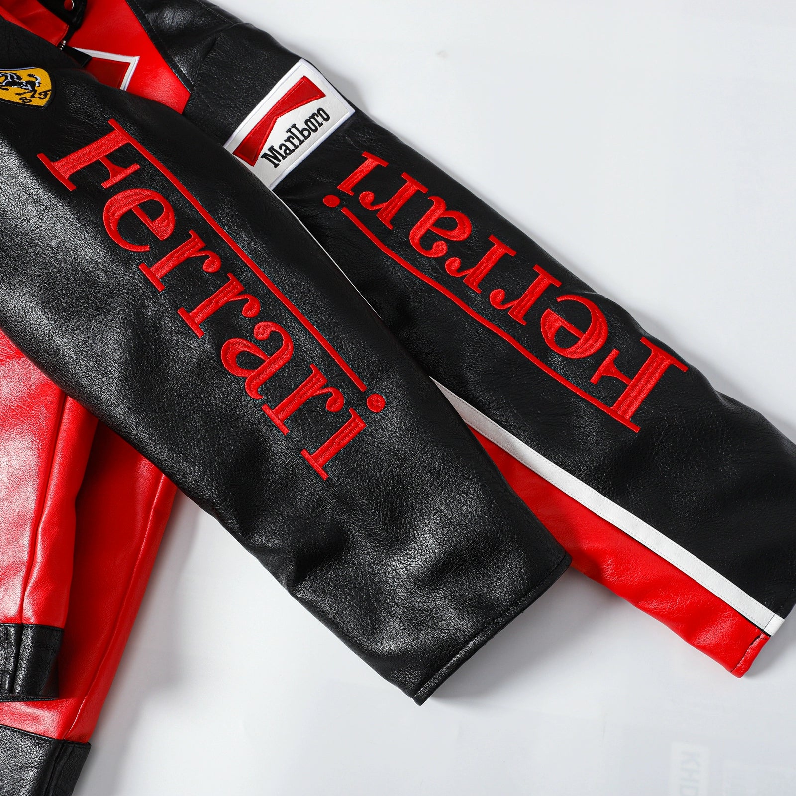 Ferrari OLYMPUS フェイクレザーレーシングジャケット レッド