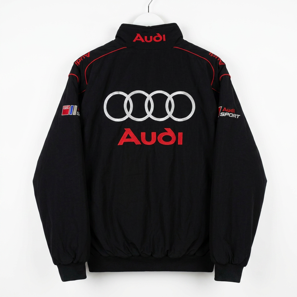Audi レーシングジャケット / F1ジャケット ブラック＆グレー 300km/h Club 背面