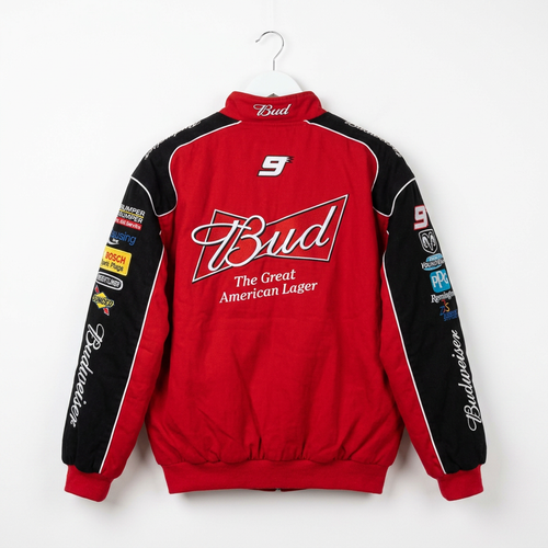 Budweiser NASCAR レーシングジャケット / F1ジャケット レッド 300km/h Club 背面
