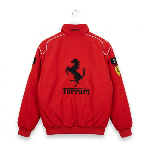 Ferrari センタースプリット レーシングジャケット / F1ジャケット レッド×ホワイト 300km/h Club 背面