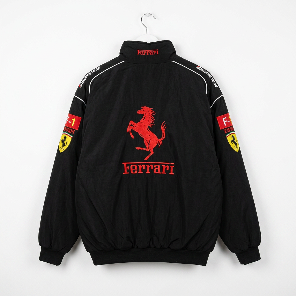 Ferrari レーシングジャケット / F1ジャケット ブラック 300km/h Club 背面