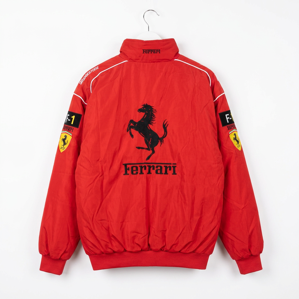 Ferrari レーシングジャケット / F1ジャケット レッド 300km/h Club 背面