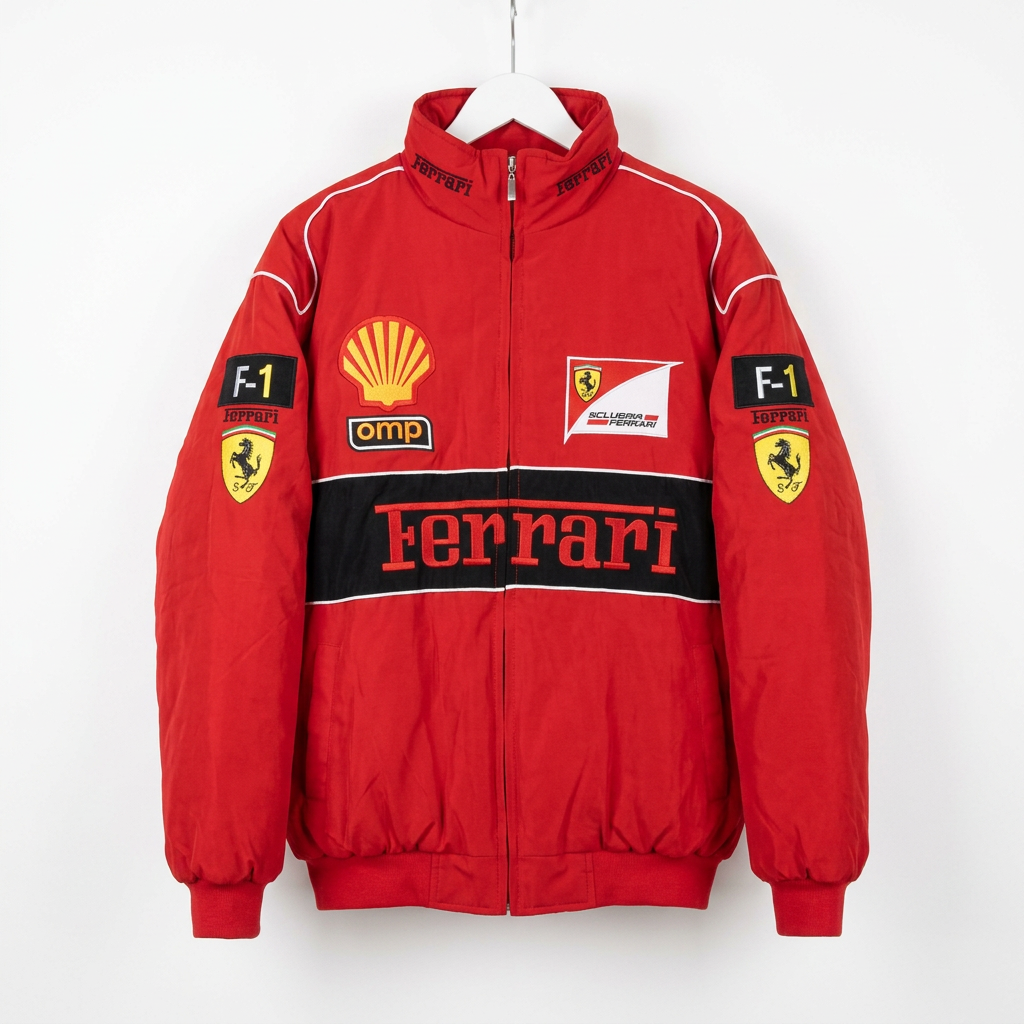 Ferrari レーシングジャケット / F1ジャケット レッド 300km/h Club 正面