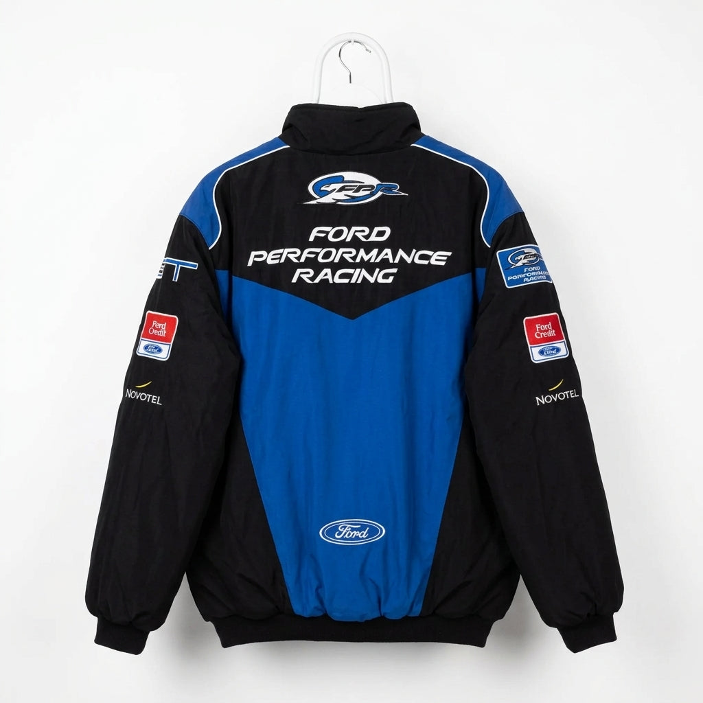 Ford NASCAR レーシングジャケット / F1ジャケット ブラック＆ブルー 300km/h Club