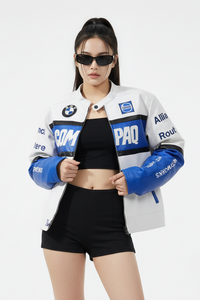 BMW COMPAQ フェイクレザージャケット ホワイト