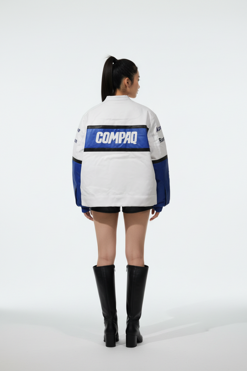 BMW COMPAQ フェイクレザージャケット ホワイト