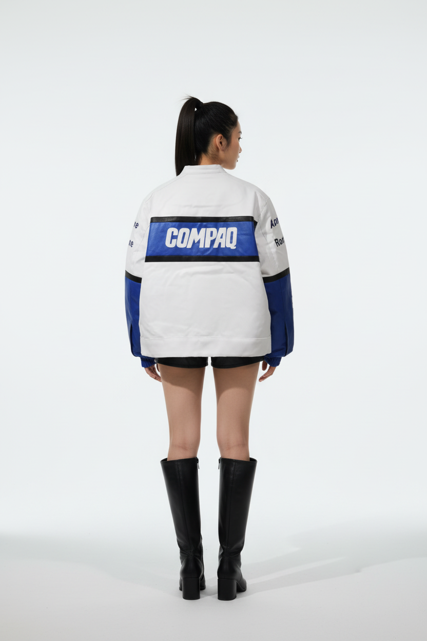 BMW COMPAQ フェイクレザージャケット ホワイト