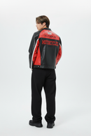 Ferrari OLYMPUS フェイクレザーレーシングジャケット レッド