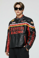 Ferrari RACING フェイクレザージャケット ブラック