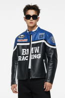 BMW RACING フェイクレザージャケット ブラック