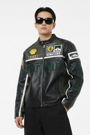 Ferrari OLYMPUS フェイクレザーレーシングジャケット グリーン