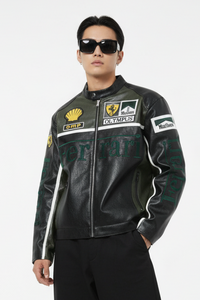 Ferrari OLYMPUS フェイクレザーレーシングジャケット グリーン