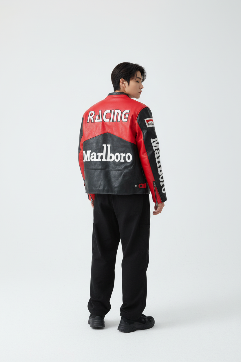 Marlboro F1 レザー レーシングジャケット ブラック | 300km/h Club