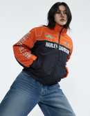 ハーレー バイカージャケット風 レーシングジャケット オレンジ