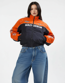 ハーレー バイカージャケット風 レーシングジャケット オレンジ