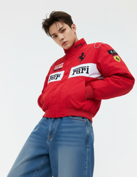 Ferrari F1 センタースプリットレーシングジャケット レッドホワイト