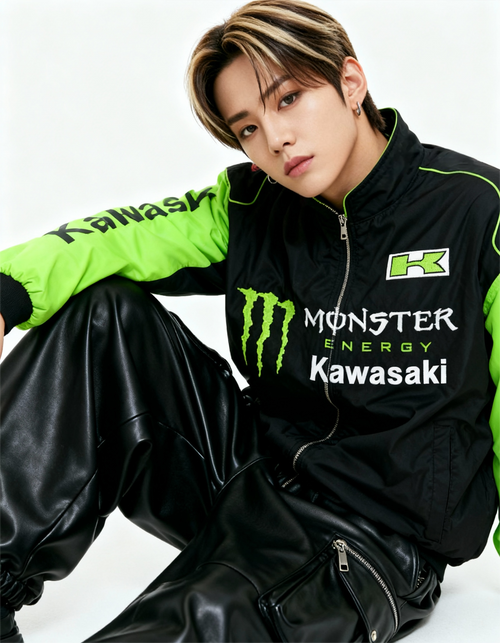 Monster KAWASAKI バイカージャケット風 レーシングジャケット
