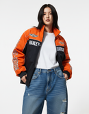 ハーレー バイカージャケット風 レーシングジャケット オレンジ