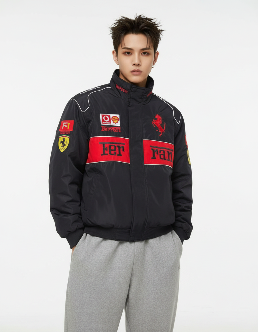 Ferrari F1 センタースプリットレーシングジャケット ブラック