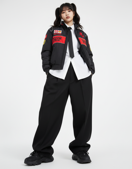 Ferrari F1 センタースプリットレーシングジャケット ブラック