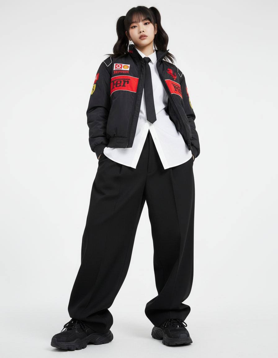 Ferrari F1 センタースプリットレーシングジャケット ブラック