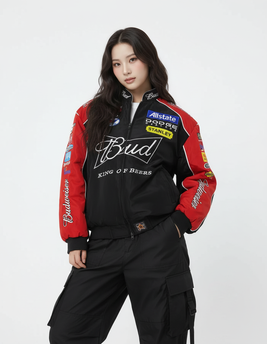 Budweiser NASCAR レーシングジャケット ブラック