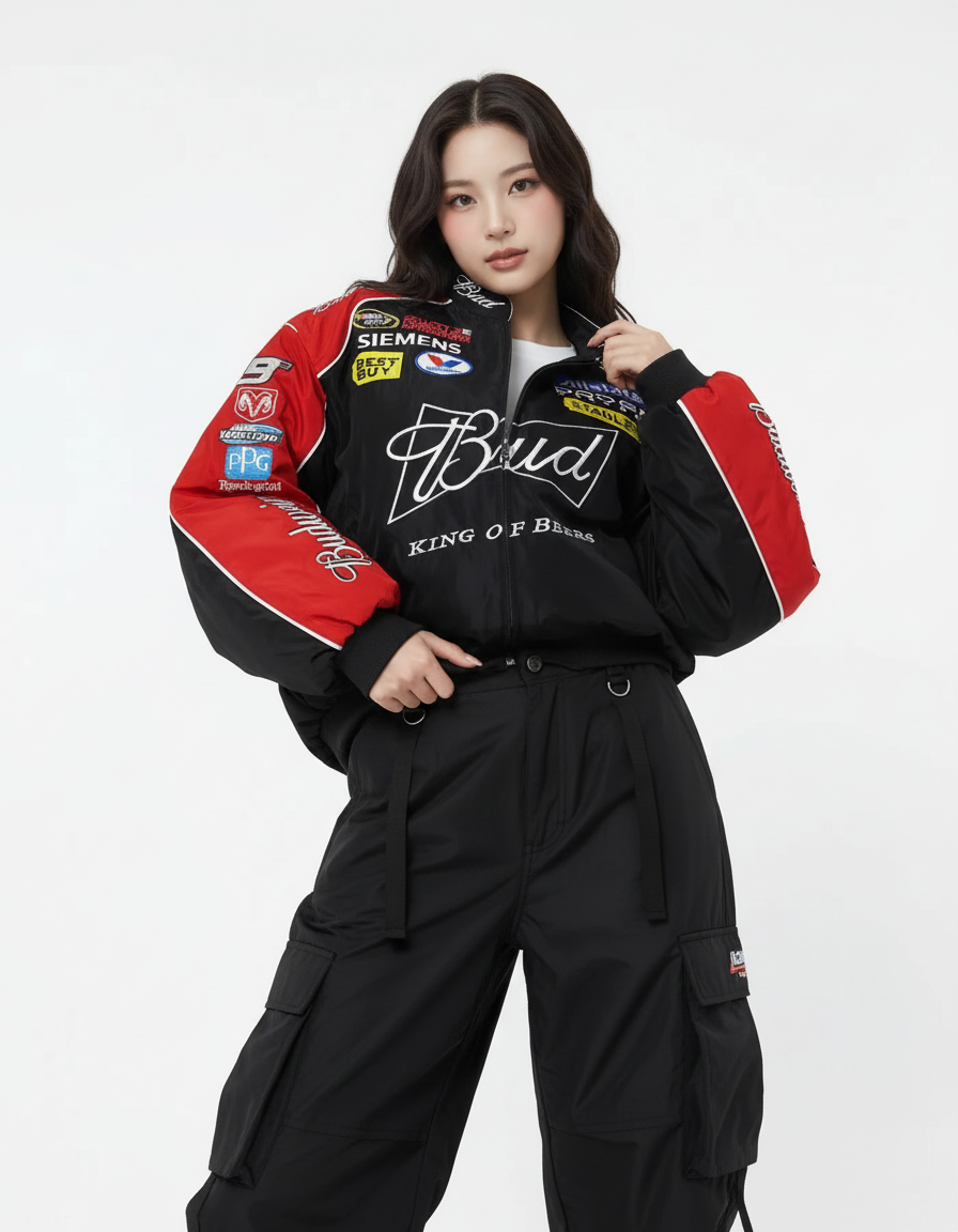 Budweiser NASCAR レーシングジャケット ブラック