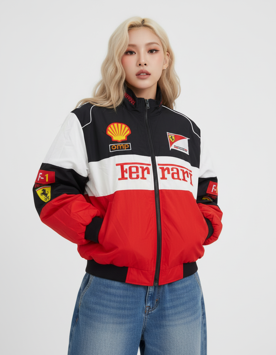 【春夏/綿なし】Ferrari F1 レーシングジャケット ホワイト