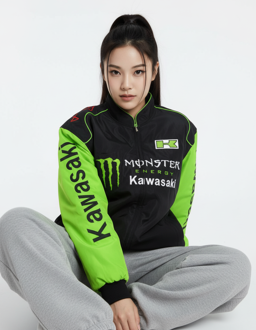 Monster KAWASAKI バイカージャケット風 レーシングジャケット