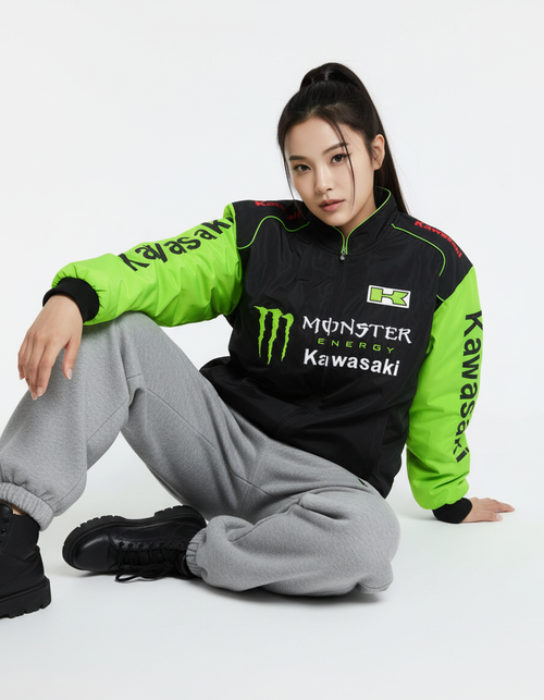 Monster KAWASAKI バイカージャケット風 レーシングジャケット