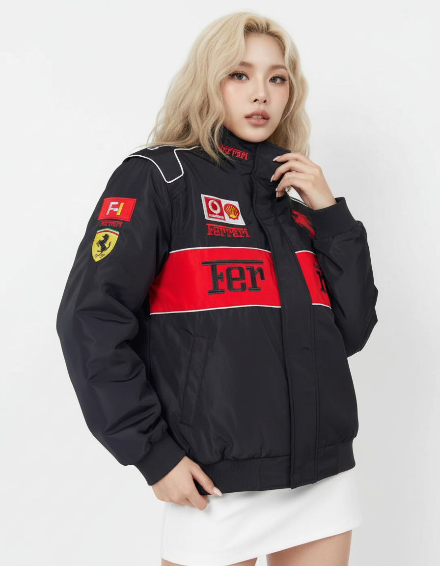 Ferrari F1 センタースプリットレーシングジャケット ブラック