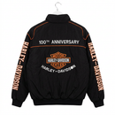 Harley-Davidson バイカーデザイン レーシングジャケット / F1ジャケット ブラック＆オレンジ 300km/h Club 背面