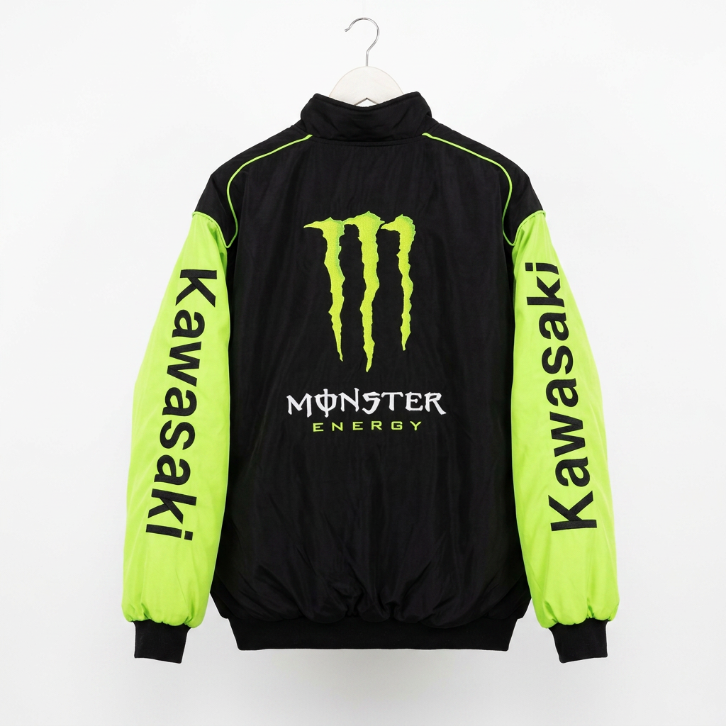 Monster Kawasaki Biker-style Racing Jacket