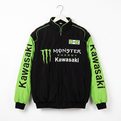 Monster KAWASAKI バイカーデザイン レーシングジャケット / F1ジャケット 300km/h Club 正面